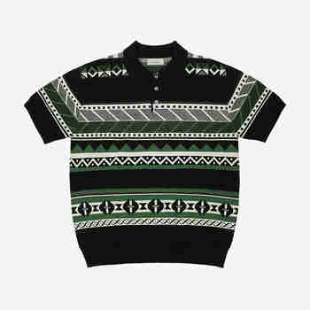 SORTIE(솔티) Jacquard Summer Polo Knit (Black) | S.I.VILLAGE (에스아이빌리지)