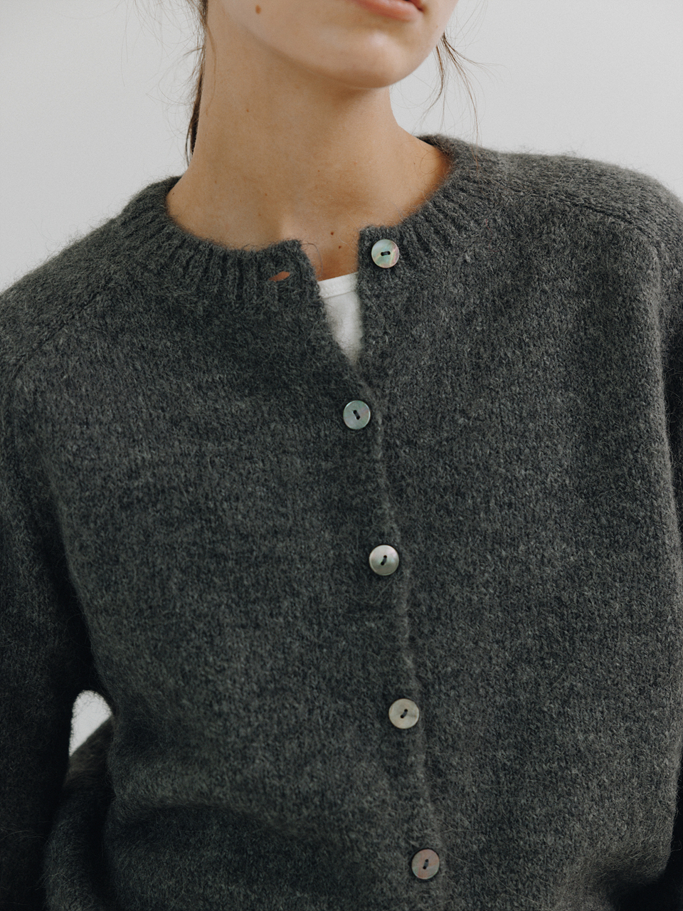 Alpaca cardigan (D/gray)