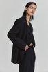 [DE BASE] GENDERLESS LINEN DOUBLE BREASTED MENS JACKET_NAVY STRIPE