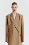 EENK(잉크) YALE Peaked lapel Tailored Long Coat - Beige | S.I.VILLAGE (에스아이빌리지)