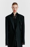 EENK(잉크) YALE Peaked lapel Tailored Long Coat - Black | S.I.VILLAGE (에스아이빌리지)