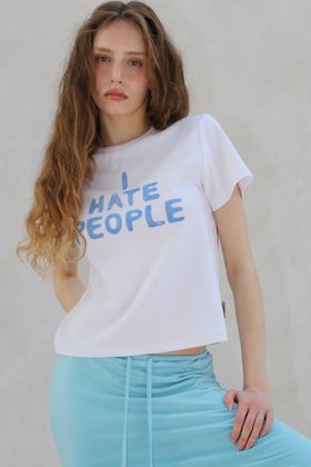 FRANKLY!(프랭클리) I Hate People T-Shirts, Whtie | S.I.VILLAGE (에스아이빌리지)