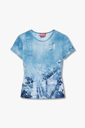 DIESEL(디젤) 여성 프린티드 스트레치 티셔츠 | S.I.VILLAGE (에스아이빌리지)