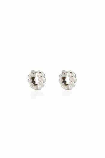 MZUU(엠주) SEASONS Small Braid Hoop Earrings_SILVER | S.I.VILLAGE (에스아이빌리지)