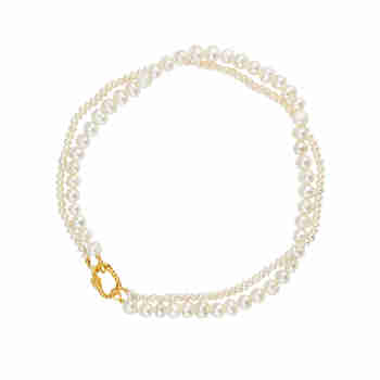 MZUU(엠주) SEASONS Rope Layered Pearl Necklace | S.I.VILLAGE (에스아이빌리지)