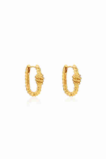 MZUU(엠주) SEASONS Rope Hoop Earrings_GOLD | S.I.VILLAGE (에스아이빌리지)