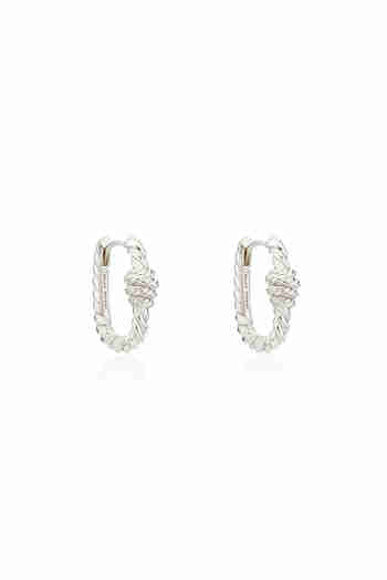 MZUU(엠주) SEASONS Rope Hoop Earrings_SILVER | S.I.VILLAGE (에스아이빌리지)