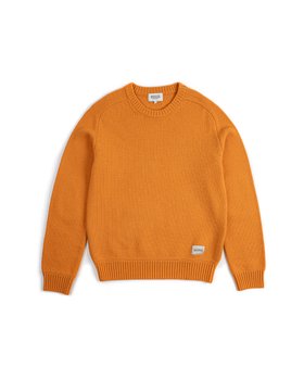 BROMPTON LONDON(브롬톤 런던) WOOL BLENDED ELBOW PATCH ROUND SWEATER - ORANGE (P234MKT220) | S.I.VILLAGE (에스아이빌리지)