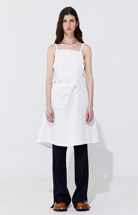 WNDERKAMMER(분더캄머) Shirring Back Line Layered Dress_White | S.I.VILLAGE (에스아이빌리지)