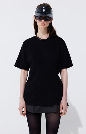 WNDERKAMMER(분더캄머) Button Line T-shirt_Black | S.I.VILLAGE (에스아이빌리지)