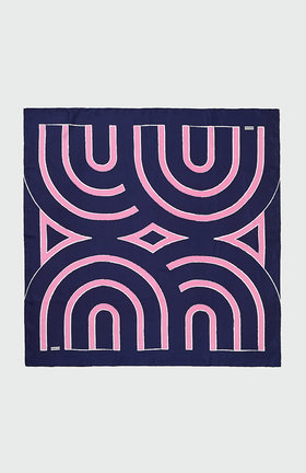 EENK(잉크) YUE Logo Scarf - Navy | S.I.VILLAGE (에스아이빌리지)