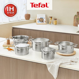 TEFAL(테팔) 테팔 인덕션 스테인리스 스틸 노르디카 3종(편수16+양수18+양수20)+주방장갑+스크런치 | S.I.VILLAGE (에스아이빌리지)